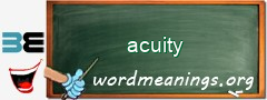 WordMeaning blackboard for acuity